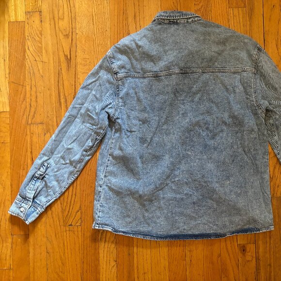 WeWoreWhat Boyfriend Indigo Denim Shirt, Light Rustic - NWT, XS/S - Picture 9 of 13